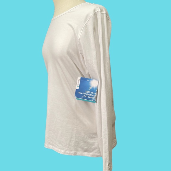 Coolibar White Long Sleeve 50+ UV Protect Top Size Medium NWT - Picture 2 of 4